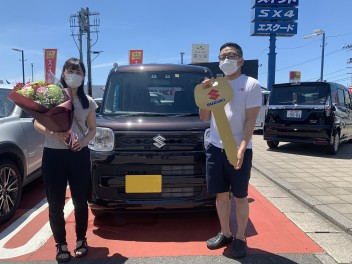 Ｗ様にスペーシアをご納車させて頂きました